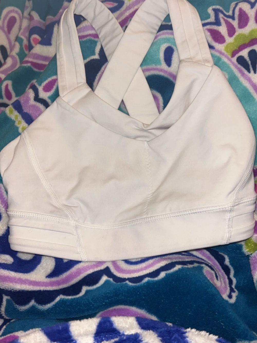 White Lululemon sports bra